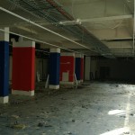Blik in de gang van gebouw BF (hier zaten de biljarters)