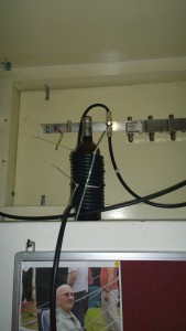 Mantelstroomfilter rond een lege fles